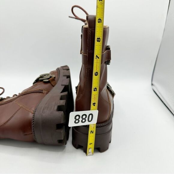 Kelsi Dagger Brooklyn Brave Chunky Platform Lug Sole Boots Chain Detail size 8M - Picture 15 of 16